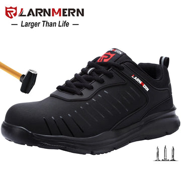 LARNMERN Men's Steel Toe Safety Shoes, Puncture Resistant Work Shoes, Protective Shoes